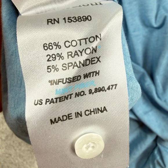 Buttercloth Shirt Mens Medium Blue Icy Cotton Short Sleeve Regular Fit Button Up - Picture 6 of 6